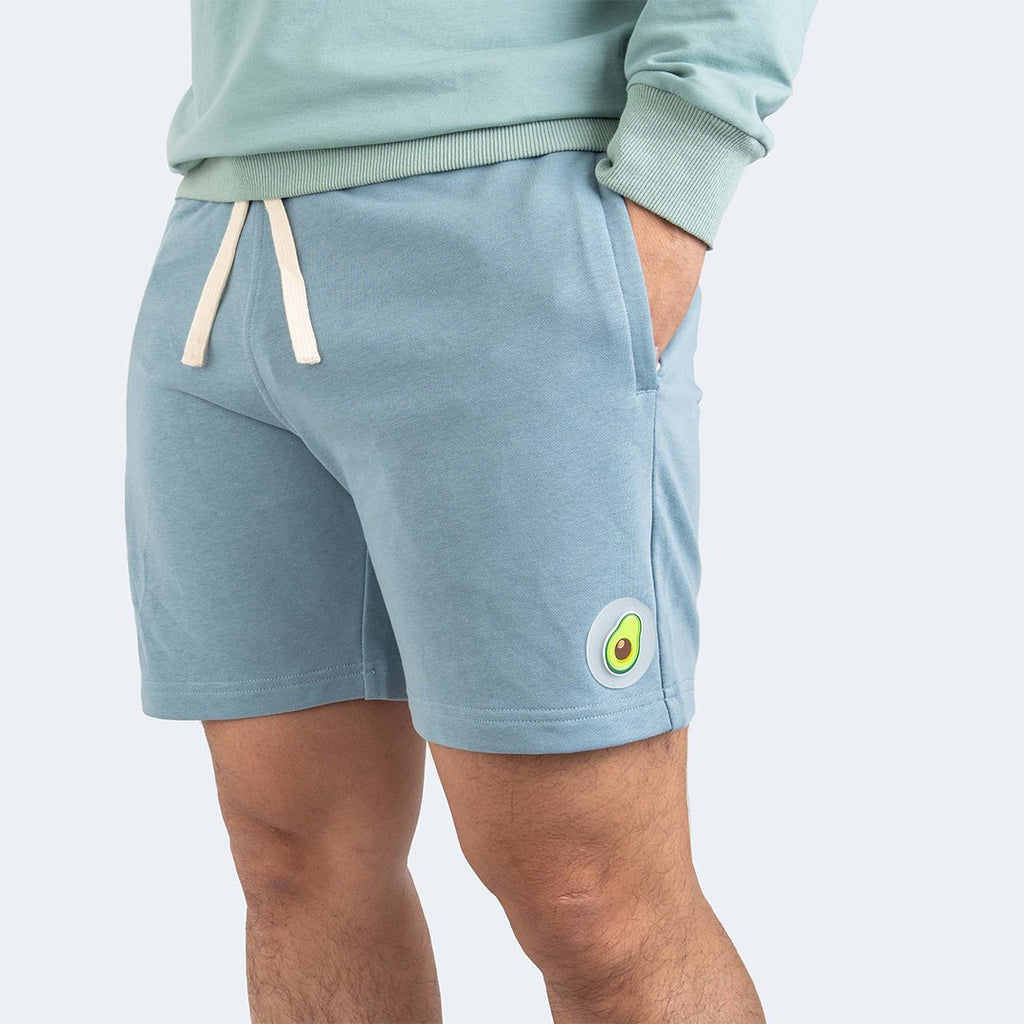 Eubi Official: A blue-colored Lounge Shorts with an Avocado logo 