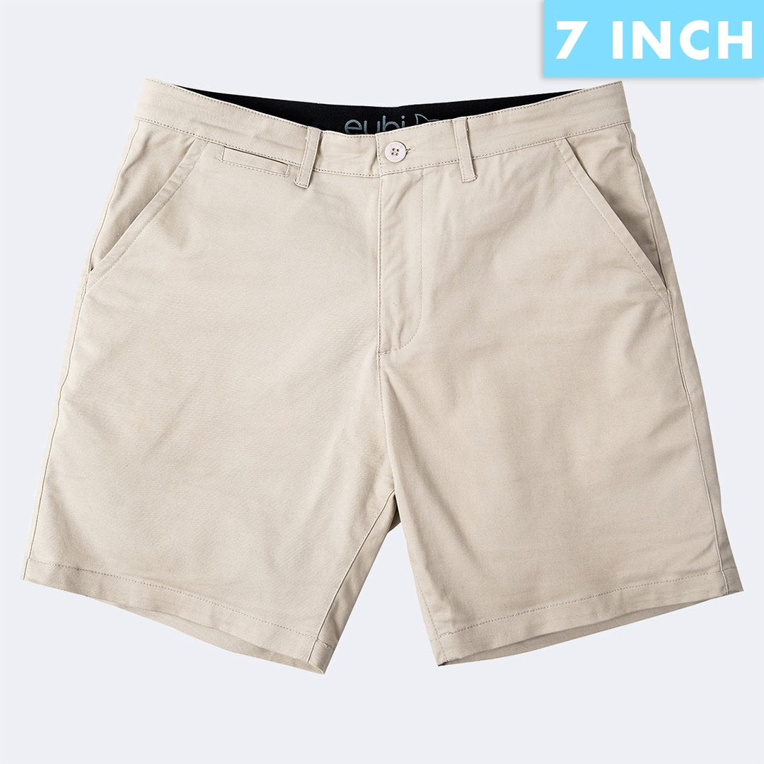 Eubi Official: An image of the 7-inch Sandy Brown colored All Day Shorts 2.0 version
